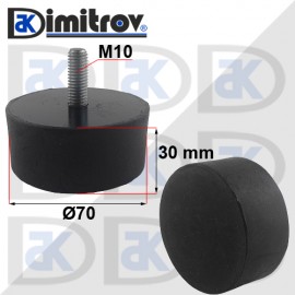 Антивибрационен тампон М10 х Ø70 х 30 mm